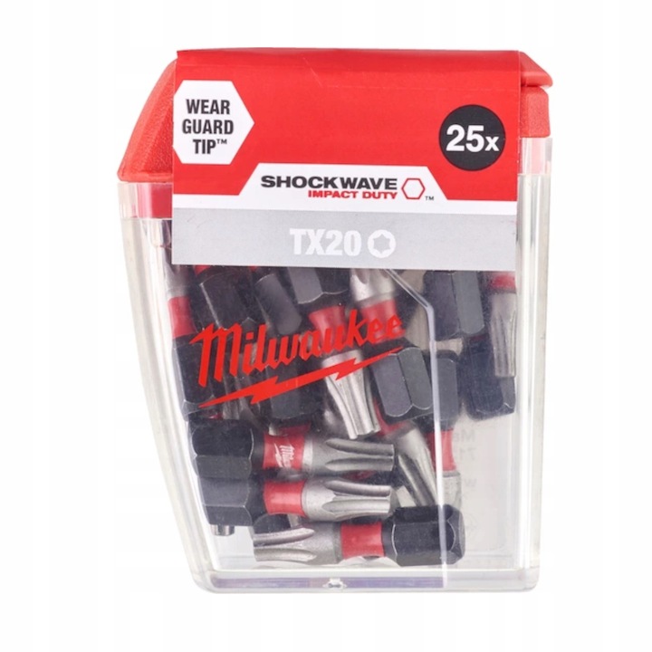 Set 25 bitle torx TX20 25 mm Milwaukee Shockwave Impact Duty