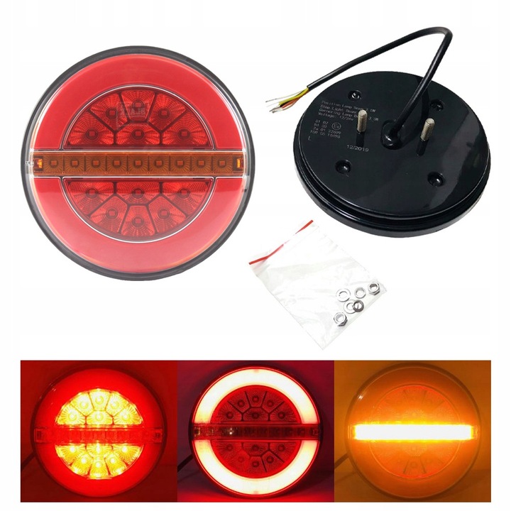 Set lampi LED rotunde pentru remorca, 12/24V, 45 LED, impermeabile, stanga si dreapta