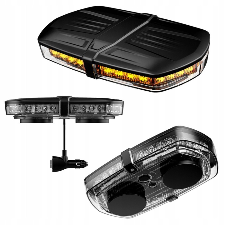 Banda de avertizare LED, 23W, 32 LED, 12/24V, 237x145x45mm, montare pe magnet