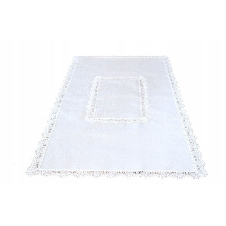 Obrus gipiura alb 90x150cm, marca Jedeka, design elegant, material poliester