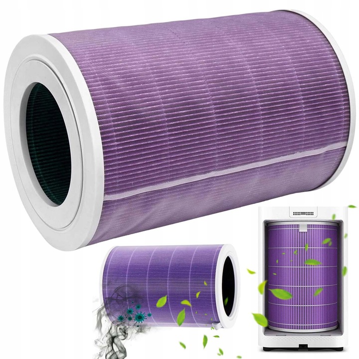 Filtru HEPA cu carbune de nuca de cocos pentru purificatoare de aer, BEDEE, violet