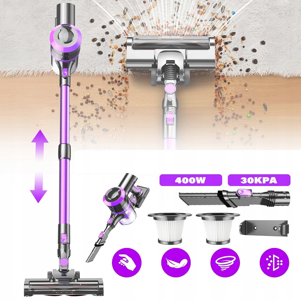Aspirator vertical fara fir BEDEE, 400W, 30 kPa, 1,2L, violet