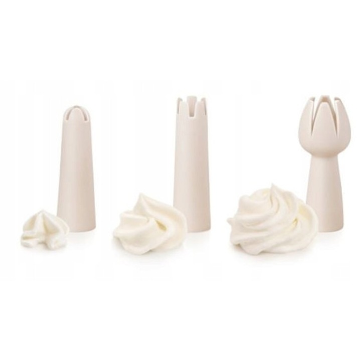 Sifon pentru frisca Tescoma DELICIA 0,5 l, metalic, cu 3 duze decorative, 9.1x31x9.1cm
