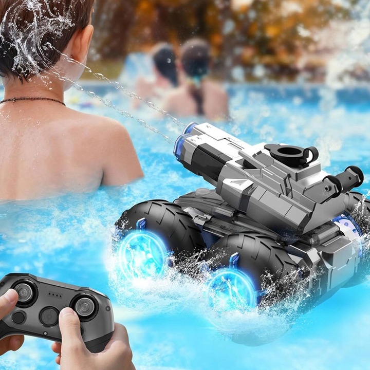 Masinuta amfibie 3in1 cu arme cu LED, set