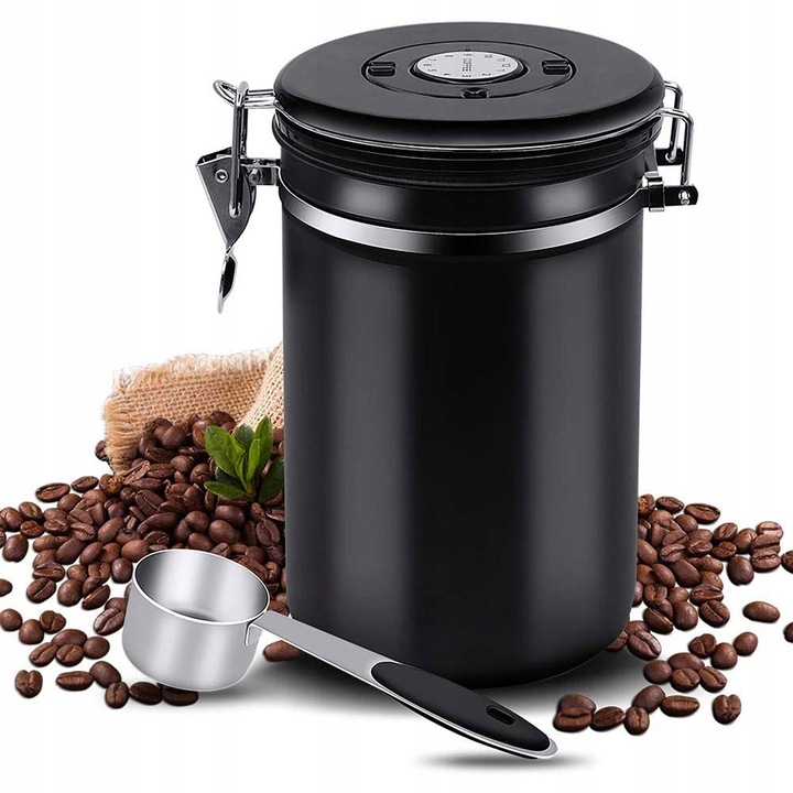 Cutie alimentara, recipient pentru cafea, inox, hermetic