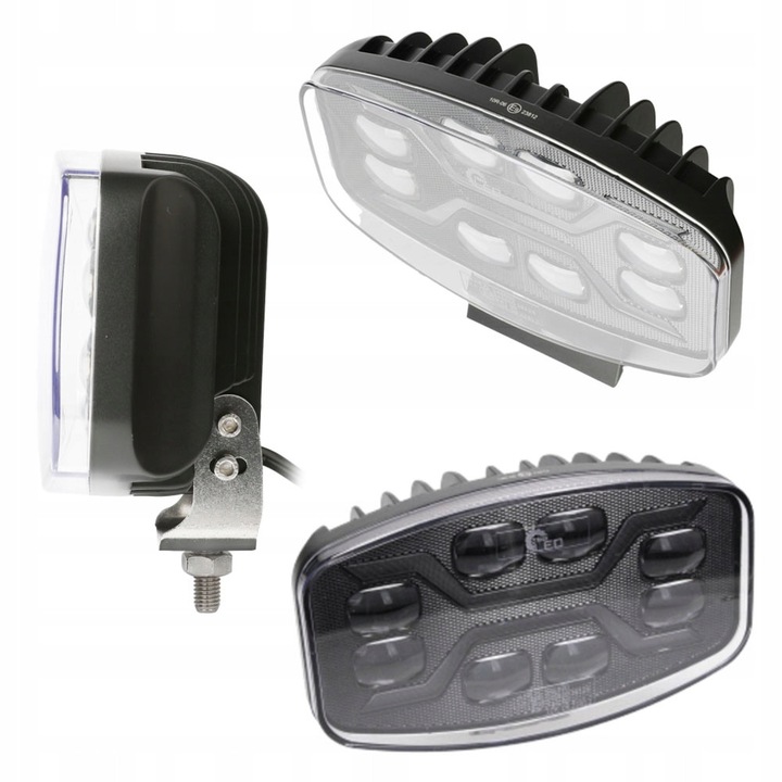 Reflektor LED DROGOWY cu lumina POZYCIONARE si OSTRZEGAWCZA, 72 LED-uri, 12V-24V, 54W, 1,5W, 12W, PC, AL