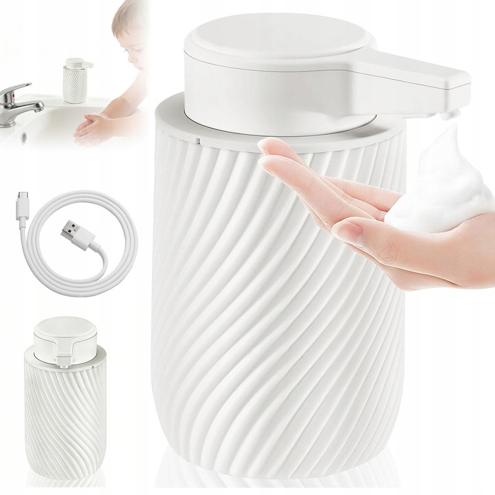 Automata szappanadagoló érzékelővel, 300ml, fehér, USB töltés