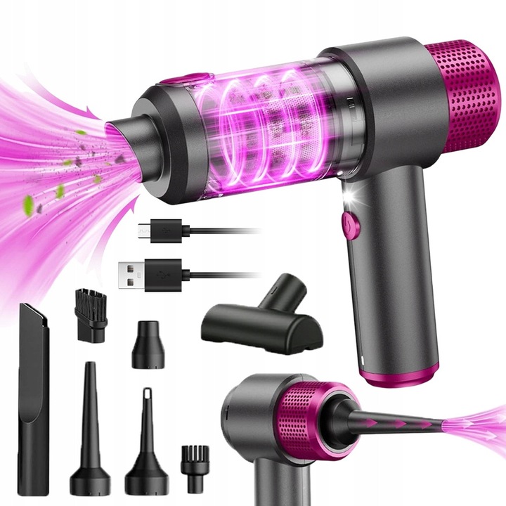 Aspirator auto fara fir, HEPA, acu baterie, set