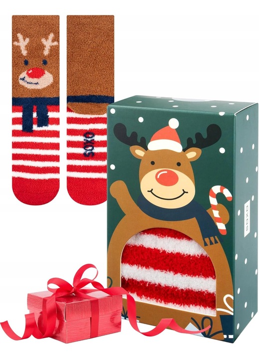 Sosete dama, 35-40, set 3 modele: lama, urs, renifer, multicolor