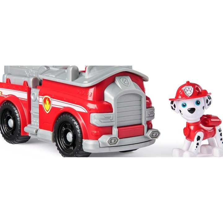 Masinuta de pompieri cu figura, 13x7cm, rosie, set pentru copii de la 3 ani