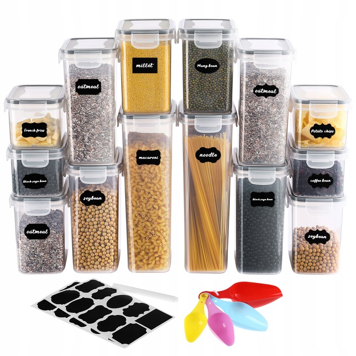 Set 5 Piese Pastratoare Alimentare, Multicolor, Plastic, 300ml