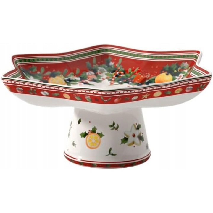 Bol din portelan in forma de stea, multicolor, 27,5x30,8x15,5cm