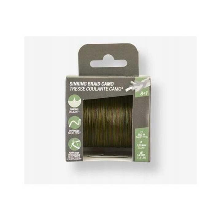 Fir textil scufundator pentru crap, Caperlan, 0.25 mm, 500 m, maro