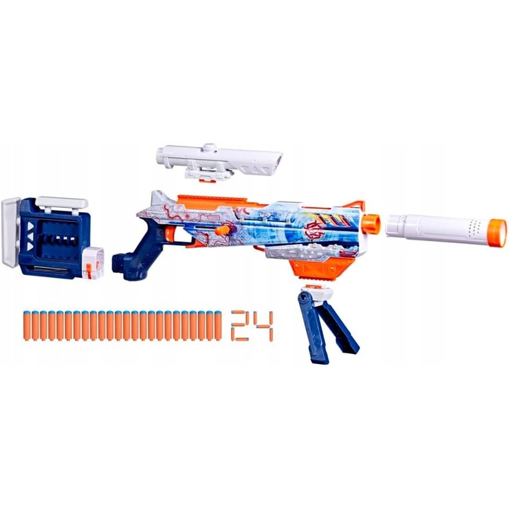 Arma de jucarie cu tema arctica, 4 accesorii, 24 sageti N1, 1,3 kg, multicolor