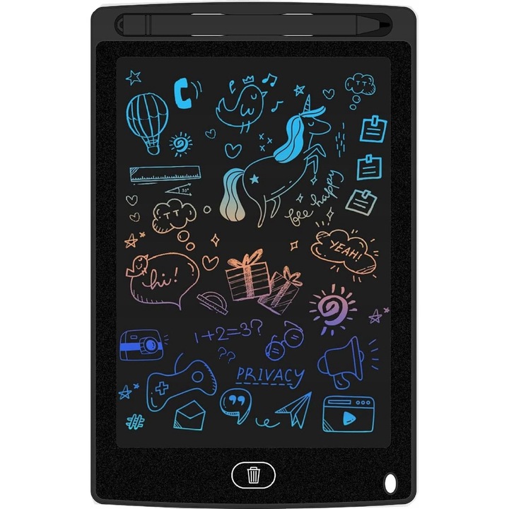 LCD графичен таблет 8,5", електронен бележник за деца, черен, със стилус