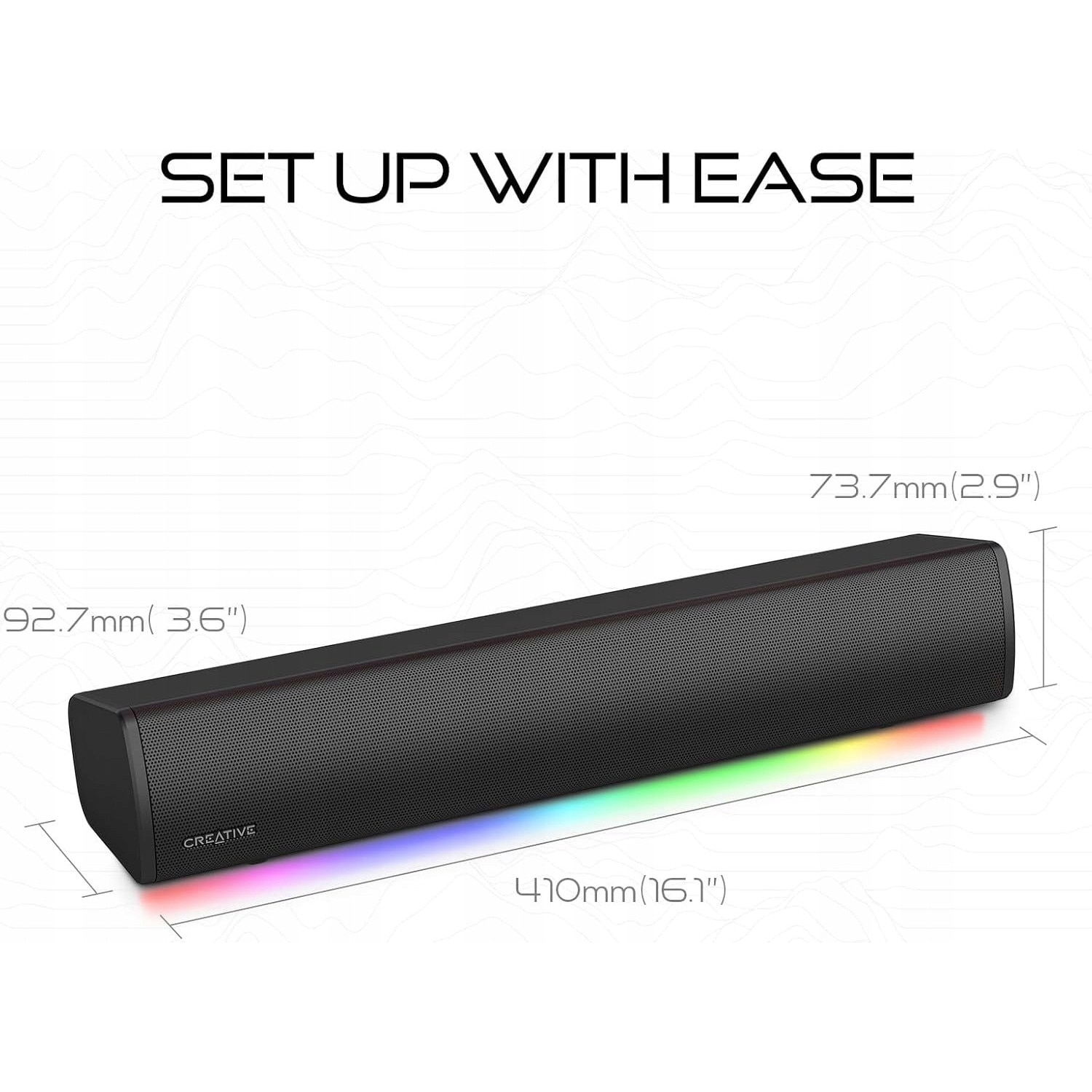 Soundbar RGB 24W Bluetooth USB-C Jack Kompaktowy