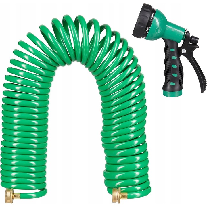 Spirál kerti tömlő 20m, 7 funkció, 3/4", zöld