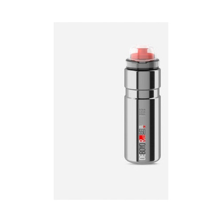 Bidon izotermic pentru bicicleta, ELITE Deboyo Race 550 ml inox, 2 capace, rezistent la impact, pentru bauturi calde si reci