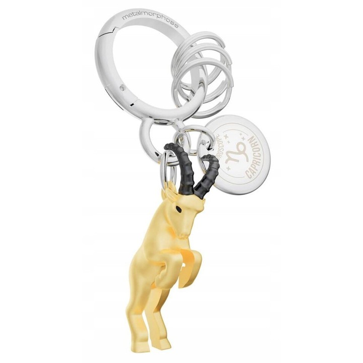Brelok do kluczy Metalmorphose set 12 bucati, semn zodiacal Capricorn, 3,5cm, inox, multicolor