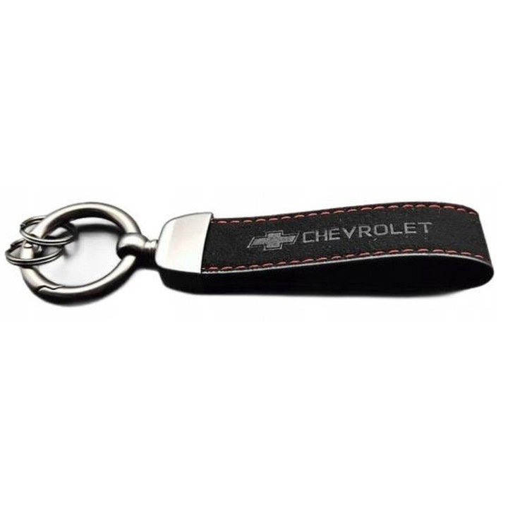 Chevrolet kulcstartó, Alcantara bőr, fekete, optimális méretek
