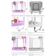Gyermek trambulin kosárlabda kosárral, rózsaszín, 150x150x30cm, teherbírás 75kg, labdával