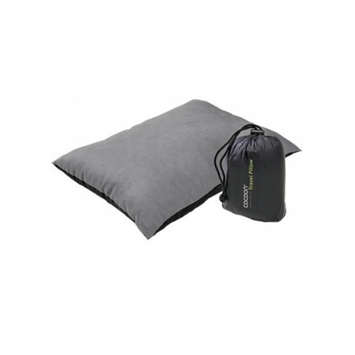 Perna calatorie Cocoon, model M, microfibra/nylon, 38x29cm, greutate 0,26kg, culoare gri fumuriu