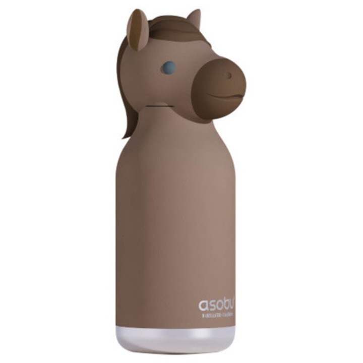 Asobu Bestie Bottle termoszpalack, 0,46 l, ló design, bronz és bézs árnyalatok, fém
