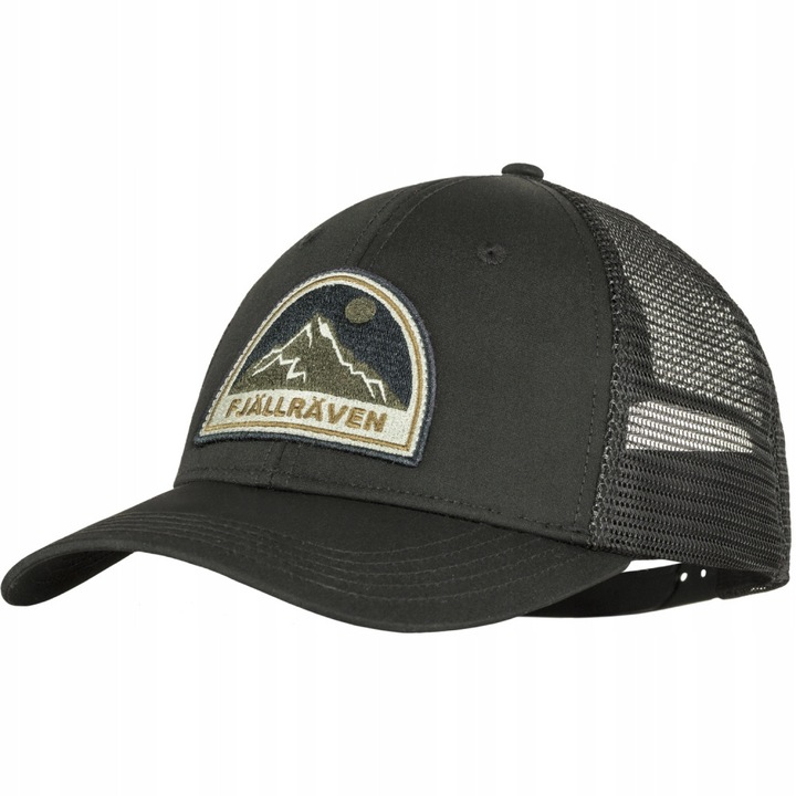Caciula tip trucker Fjallraven Badge Langtradarkeps, G-1000 Eco, neagra, L/XL