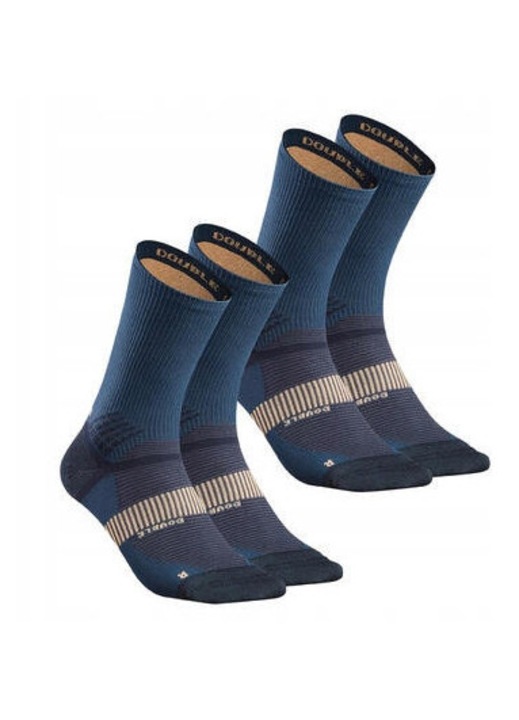 Sosete sport barbati Quechua MH520 lungi, set 2 perechi, culoare unica, tehnologie PTFE