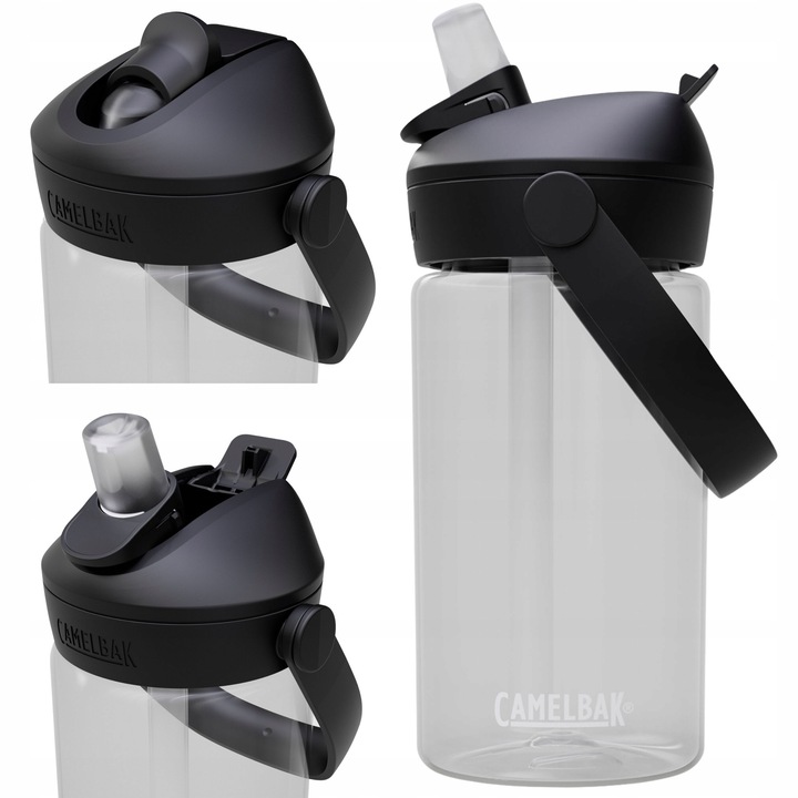 Butelca pentru copii Camelbak Thrive Flip Straw, 400 ml, transparent, cu manere moi