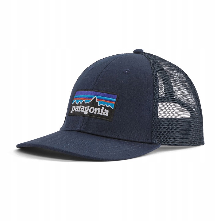 Caciula unisex Patagonia P-6 Logo LoPro Trucker, granat, 100% bumbac organic, 100% poliester reciclat, dimensiune unica
