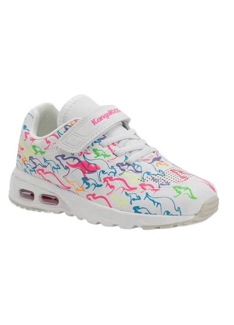 Pantofi copii KangaROOS KX-Mega Multi, alb/multicolor, sintetic