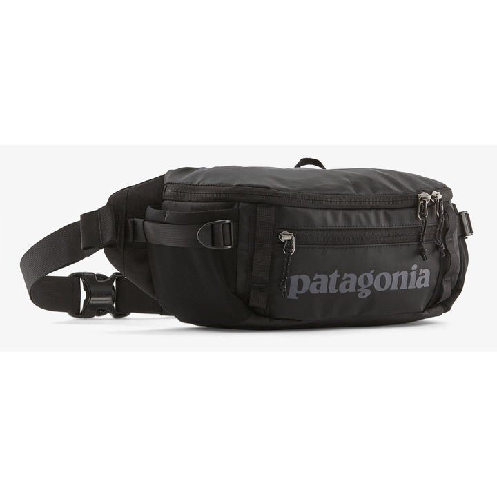 Borseta sport Patagonia Black Hole Waist Pack 5L, neagra, material reciclat, cu curea ajustabila