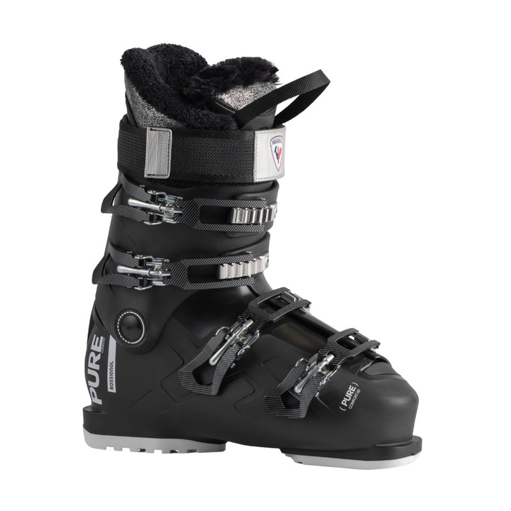 Clapari schi dama Rossignol Pure Comfort 60, 104mm, izolatie Polar, negru, 27.5