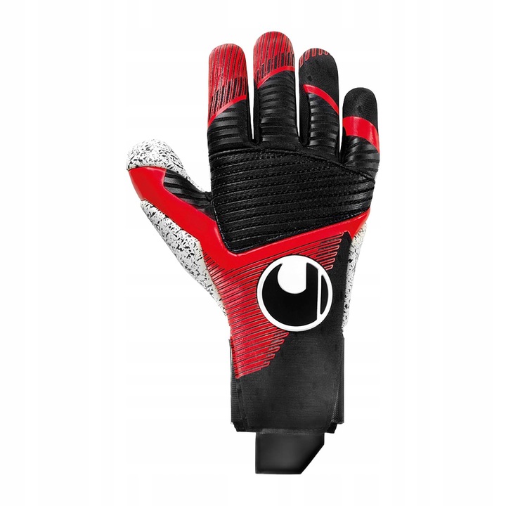 Sportkesztyű, Uhlsport, Powerline Supergrip+ Reflex, fekete/piros/fehér, 10