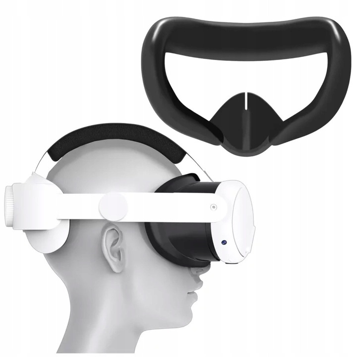 Alogy szilikon maszk Meta Quest 3-hoz, fekete, kényelmes, könnyen tisztítható