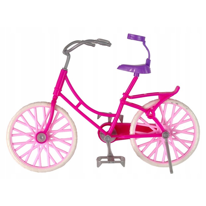 Set papusi cu bicicleta, LEAN Toys, roz, 5x30cm, 27x19x7cm