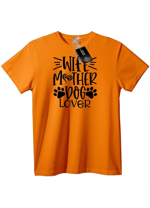 Póló: Feleség, anya, kutyaszerető, Narancssárga