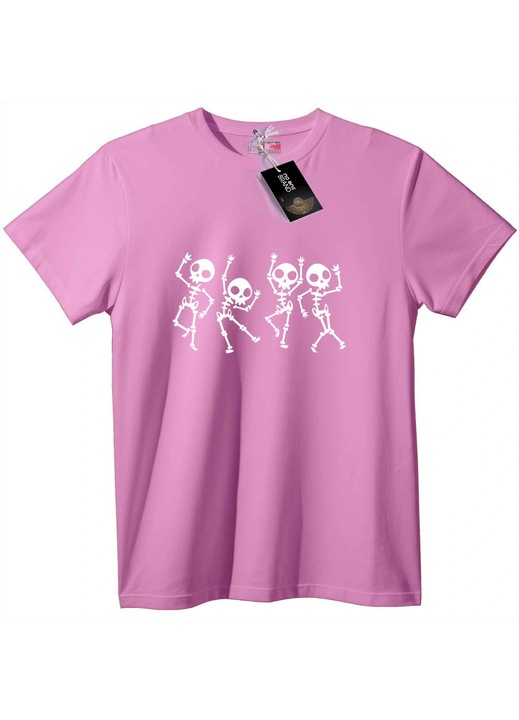 Táncoló csontvázak póló, Candy Pink