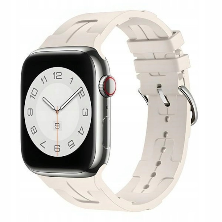 Каишка за Apple Watch Shein Silicone Ultra, 42/44/45/49mm, бял, комплект