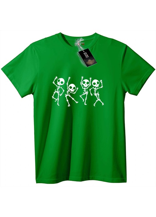 Táncoló csontvázak póló, Zöld