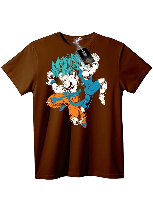 Goku & Vegeta póló Dragon Ballból, Barna