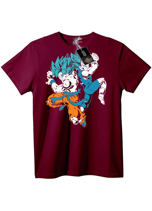Goku & Vegeta póló Dragon Ballból, Bordó