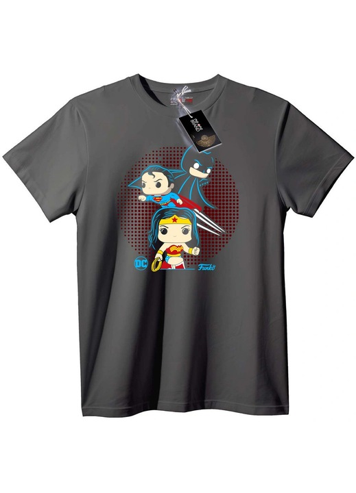 Chibi DC szuperhős póló, Szürke