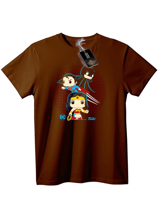 Chibi DC szuperhős póló, Barna