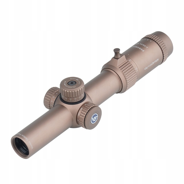 Céltávcső Vector Optics Forester 1-5x24 SFP 30 mm, piros megvilágítás, vízálló