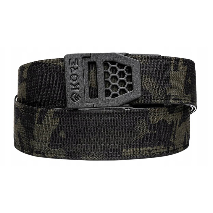KORE Essentials X6 taktikai öv, nylon, MultiCam Black terepmintás, 40mm, állítható hosszúság 112cm