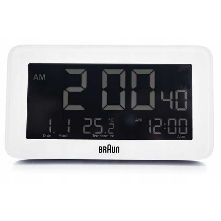 Braun BC10W rádiós ébresztőóra, hőmérő, fehér, 13,5x7,5x4,5cm