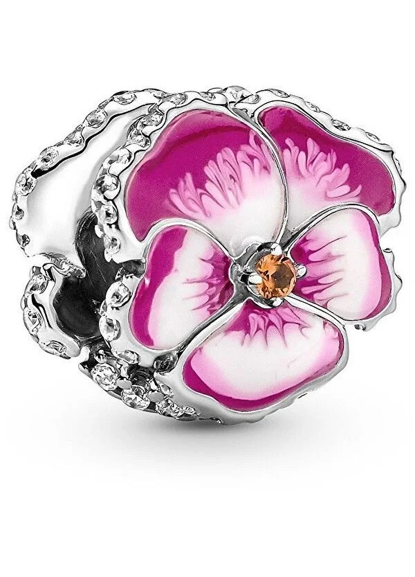 Talisman, Pandora, floare roz, argint 925, zirconii, 790777C01