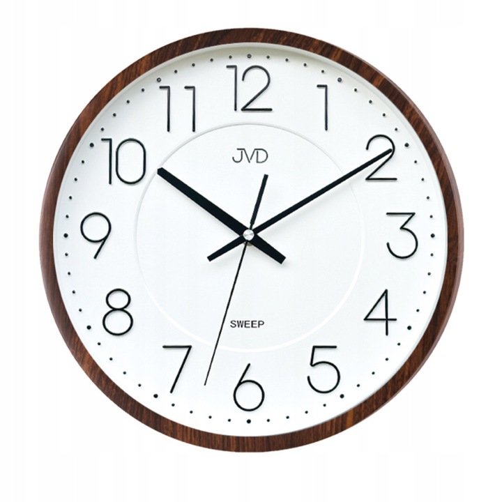 JVD HX2495.3 falióra, csendes mechanizmus, 30,5cm, műanyag, barna színű